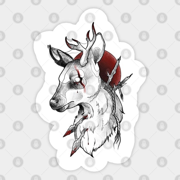 Dead deer Sticker by OktInk